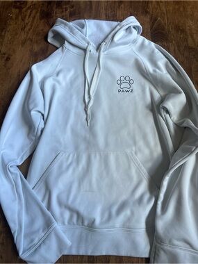 Jerzees White Pawz Logo Hooded Sweatshirt
